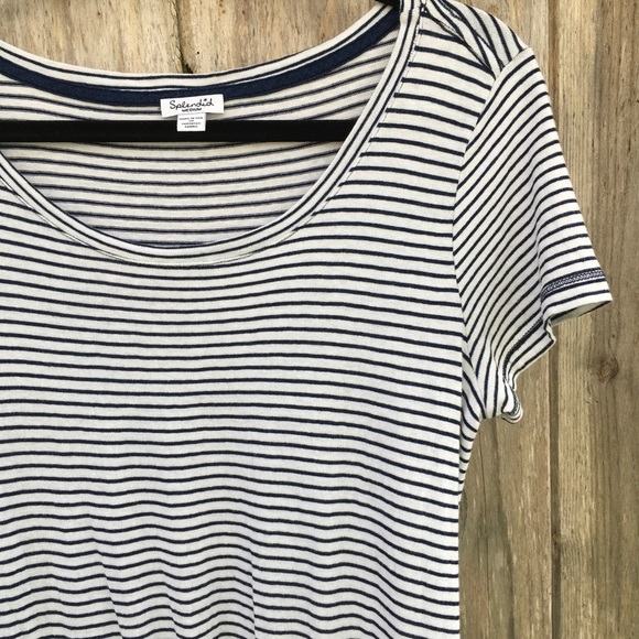 Anthropologie Navy Splendid Striped Cotton Mini Dress Medium - Picture 3 of 9